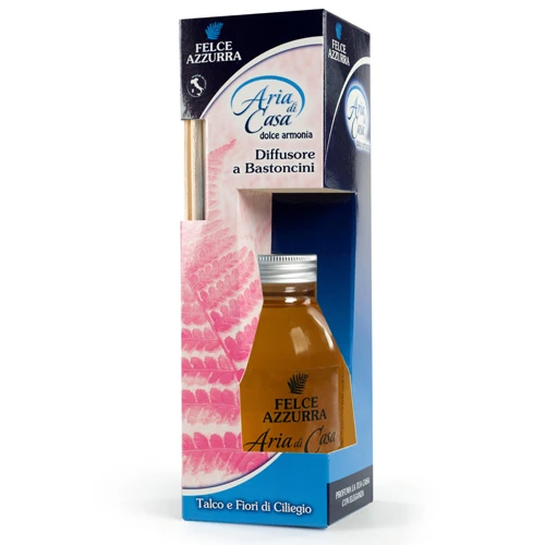 Felce Azzurra Aria Di Casa Diffusore A Bastoncini Talco E Fiori Di Ciliegio 1 Felce Azzurra Aria Di Casa Diffusore A Bastoncini Talco E Fiori Di Ciliegio
